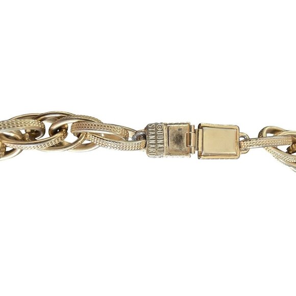 Vintage Donald Stannard RARE Gold-Toned 36"L Necklace 150.1g With Textured Links - Picture 2 of 8